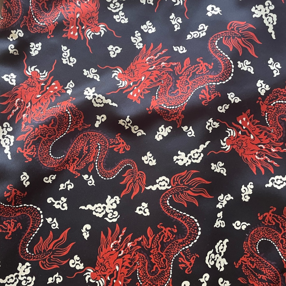 Zara, silky, mini dress! Gorgeous navy blue, red and neutrals throughout. - Picture 2 of 3